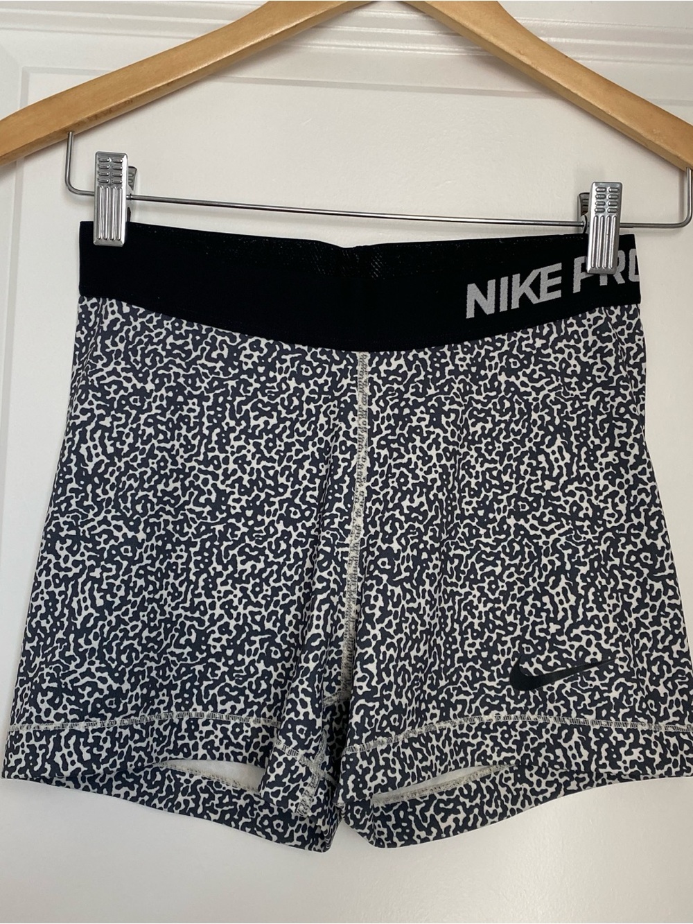 Nike Pro Black and White Speckled Compression Shorts